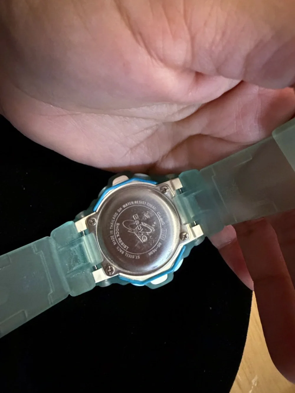 Teal Digital Sports Watch with Coral Dial